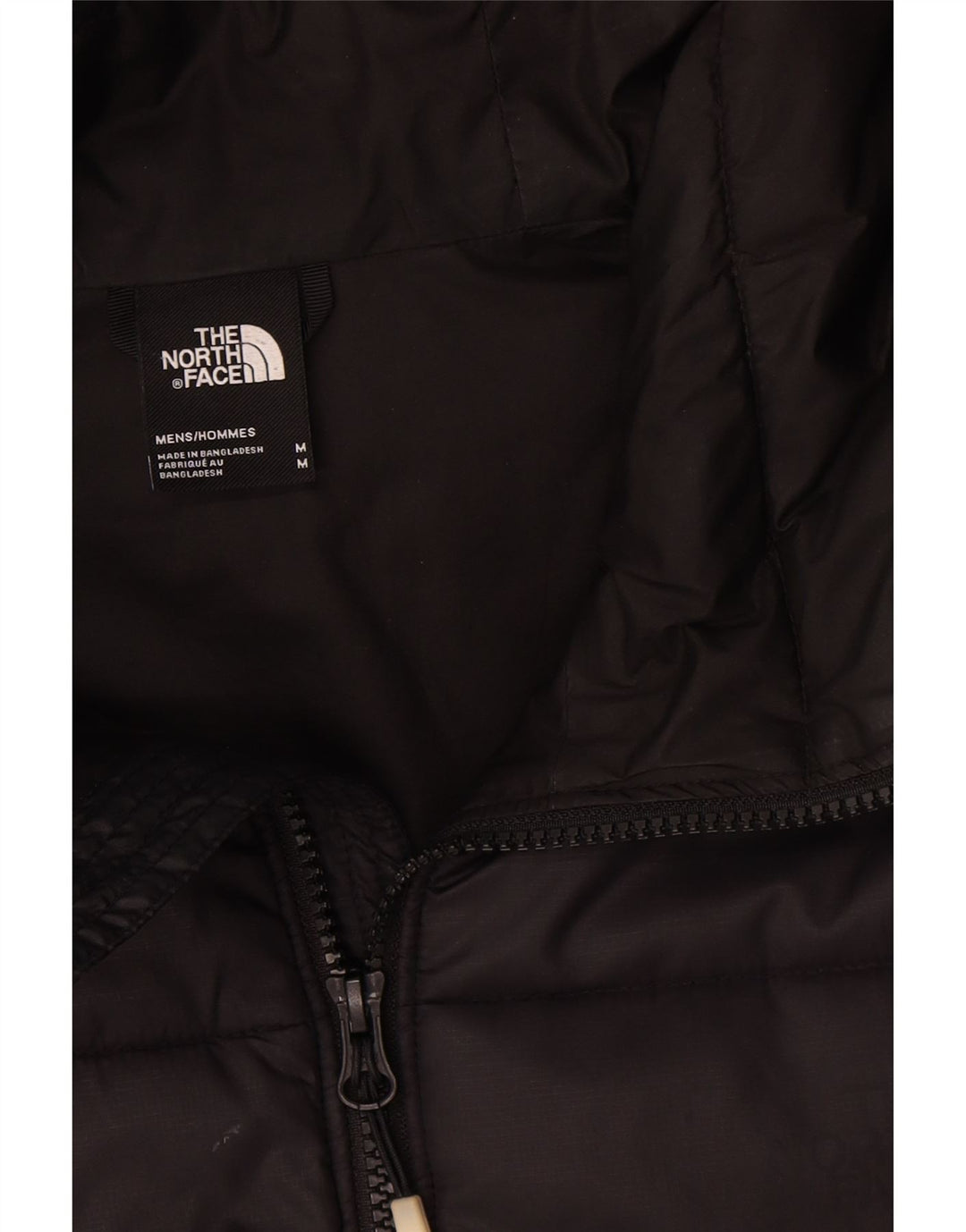 The North Face Mens Hooded Padded Jacket UK 38 Medium Black Colourblock