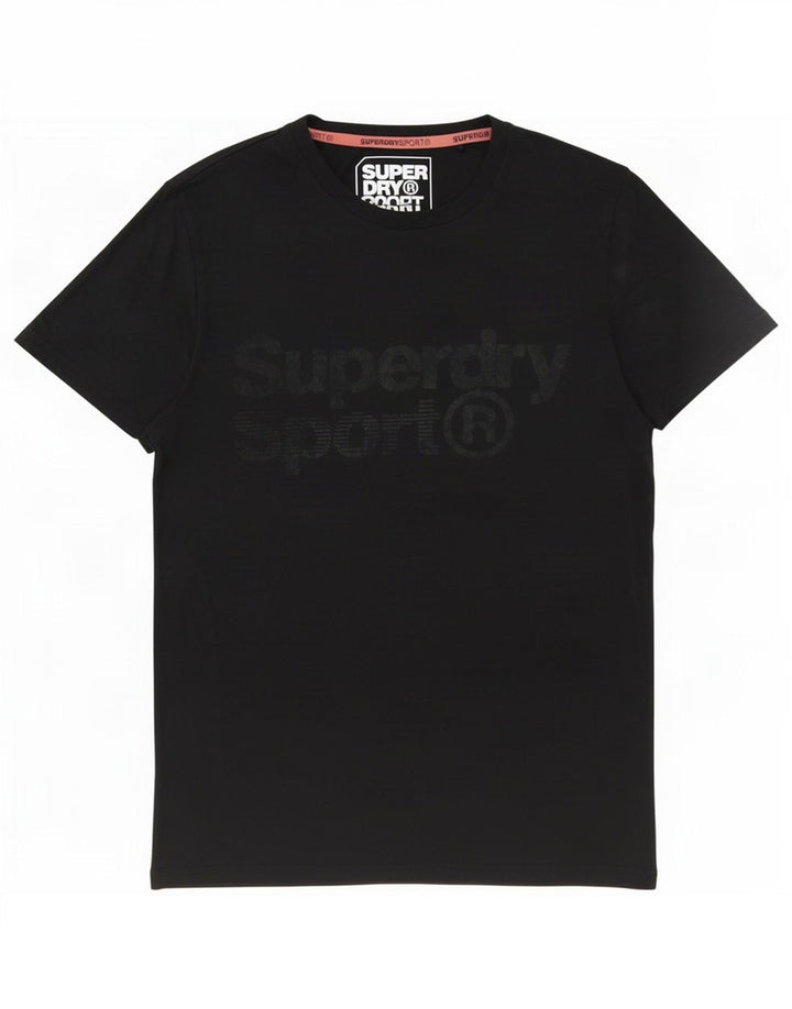 Superdry Womens Graphic T-Shirt Top UK 14 Large Black Polyester
