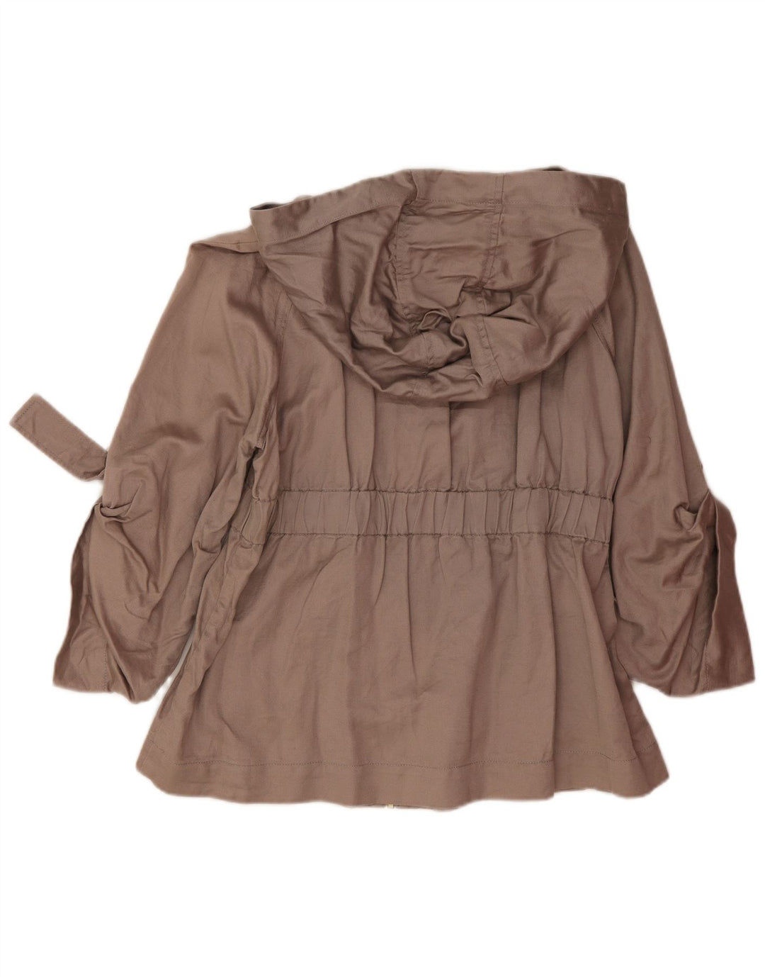 French Connection Womens Hooded Utility Jacket UK 14 Large Beige Cotton