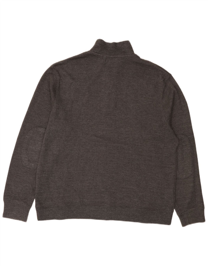 Pierre Cardin Mens Zip Neck Sweatshirt Jumper 2XL Grey Cotton