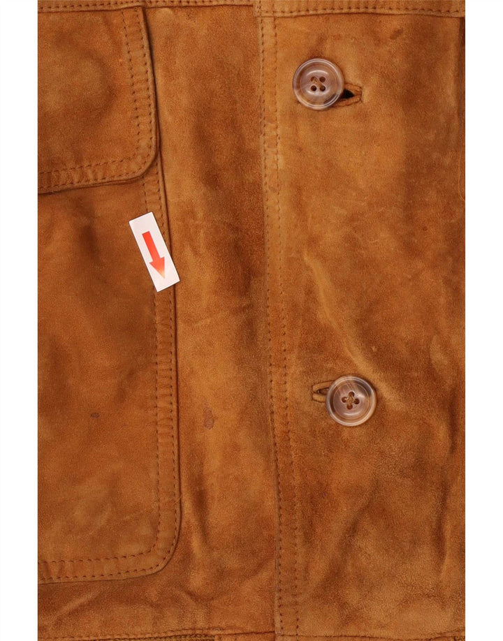 Vintage Mens Suede Jacket IT 50 Large Brown