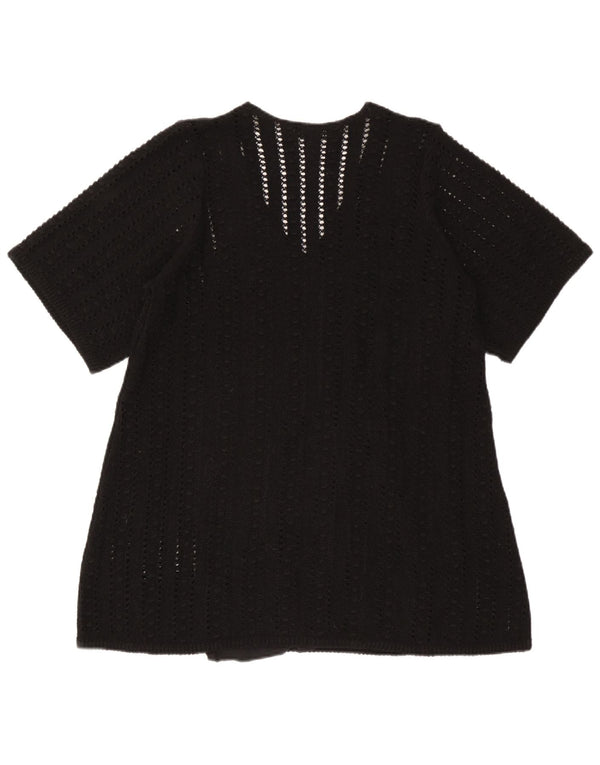 Zara Womens Oversized Blouse Top UK 10 Small Black Polyester