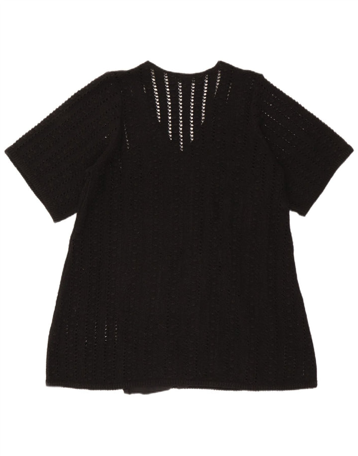 Zara Womens Oversized Blouse Top UK 10 Small Black Polyester