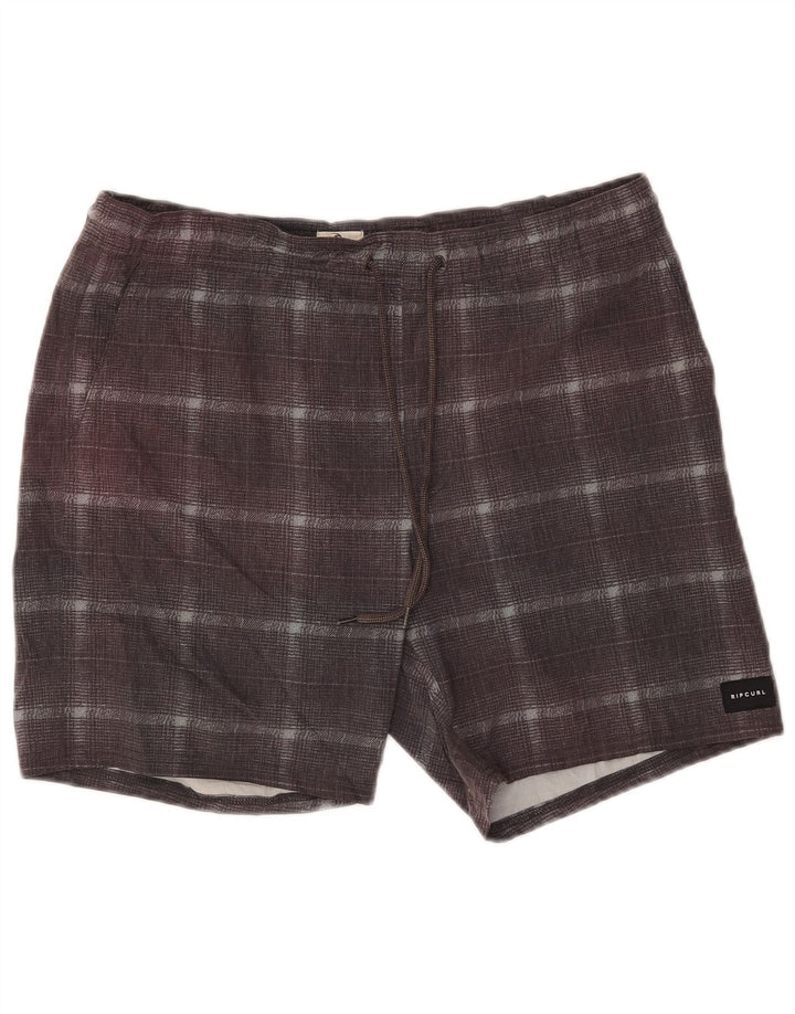 Rip Curl Mens Swimming Shorts Medium  Grey Check Polyester