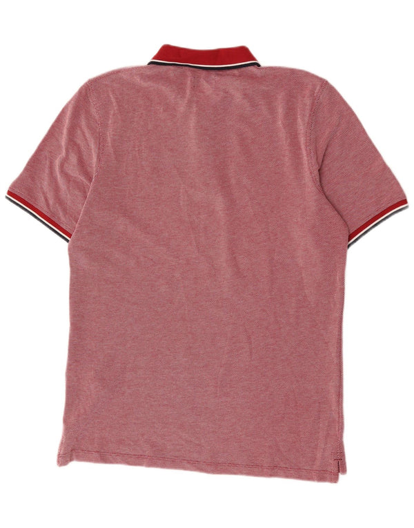 Jack & Jones Mens Polo Shirt Medium Red Spotted Cotton
