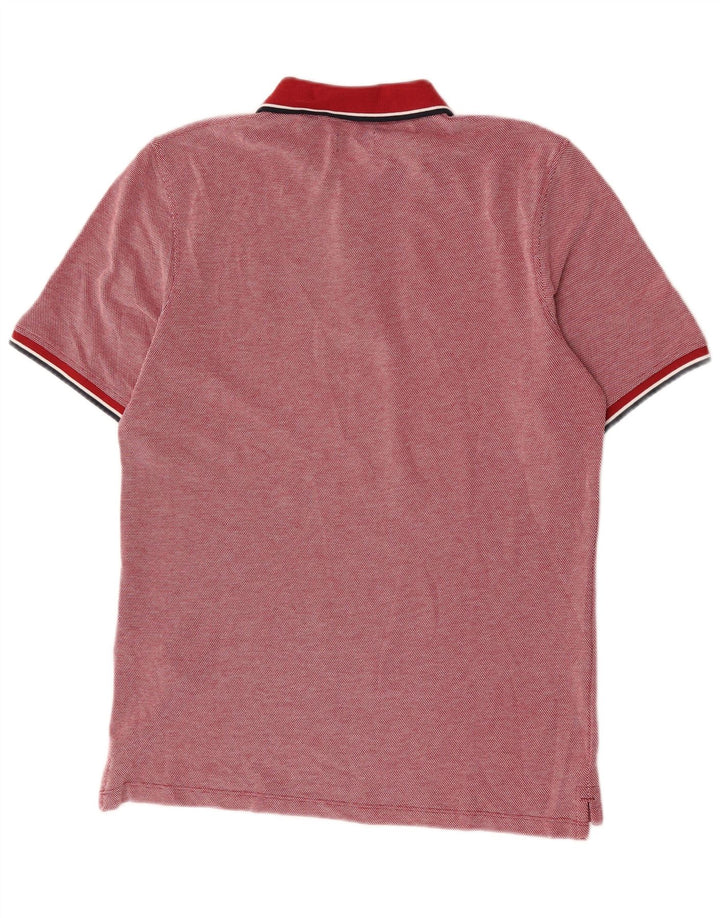 Jack & Jones Mens Polo Shirt Medium Red Spotted Cotton