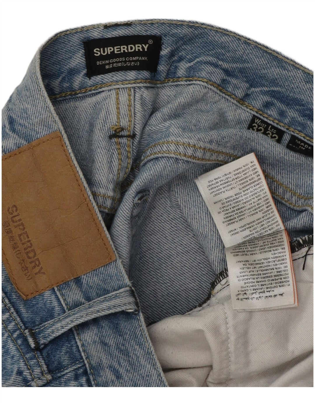 Superdry Mens Conor Tapered Jeans W32 L30 Blue Cotton
