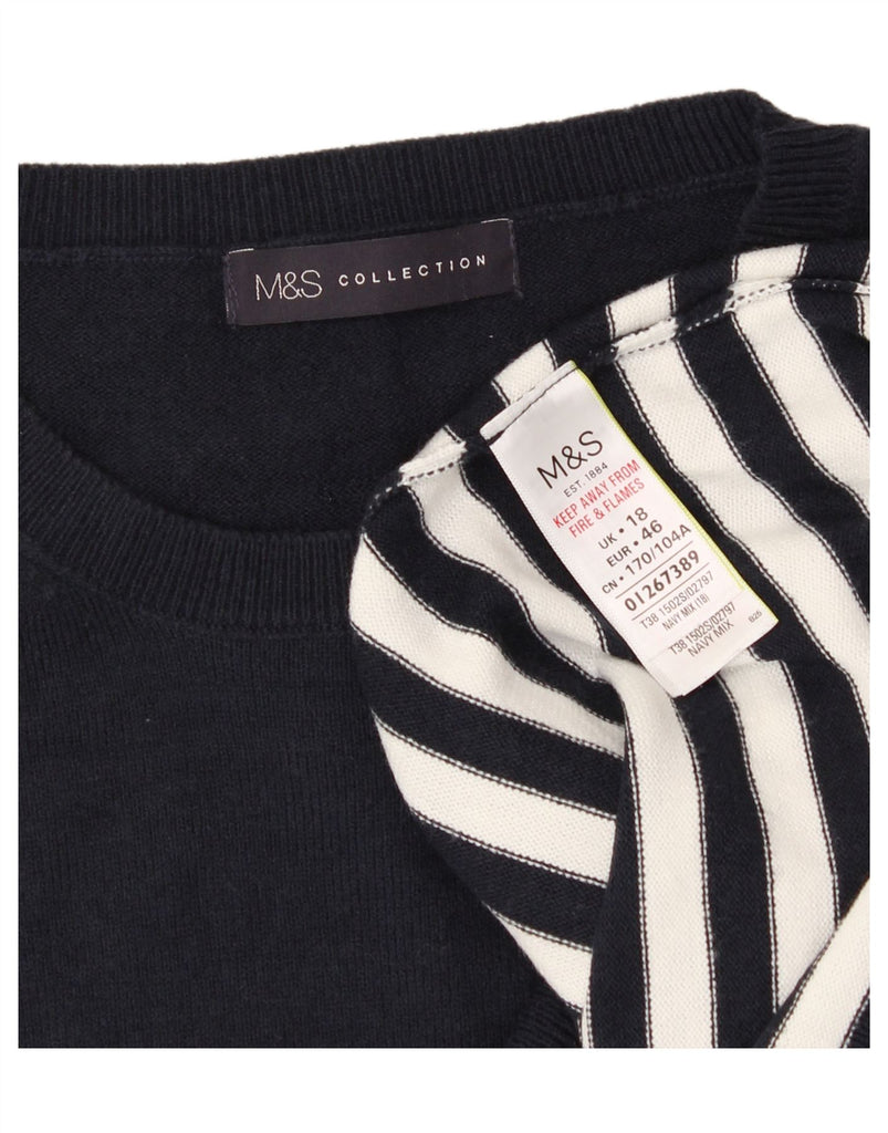 MARKS & SPENCER Womens Crew Neck Jumper Sweater UK 18 XL  Navy Blue Vintage Marks & Spencer and Second-Hand Marks & Spencer from Messina Hembry 