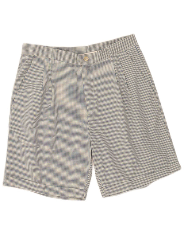Conte of Florence Mens Pegged Chino Shorts IT 50 Large W34  Blue Gingham