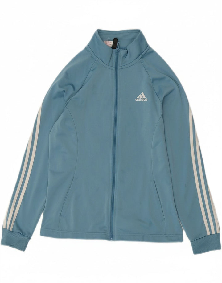 ADIDAS Girls Tracksuit Top Jacket 14-15 Years Blue Polyester Vintage Adidas and Second-Hand Adidas from Messina Hembry 