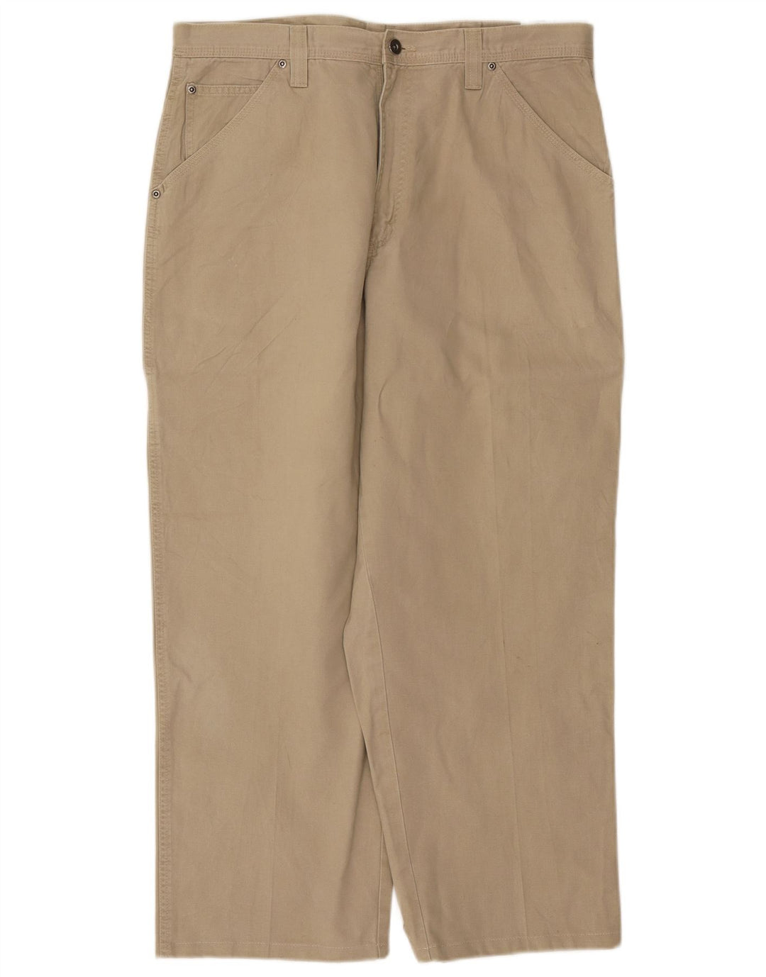 Wrangler Mens Straight Cargo Trousers W36 L27 Beige Cotton