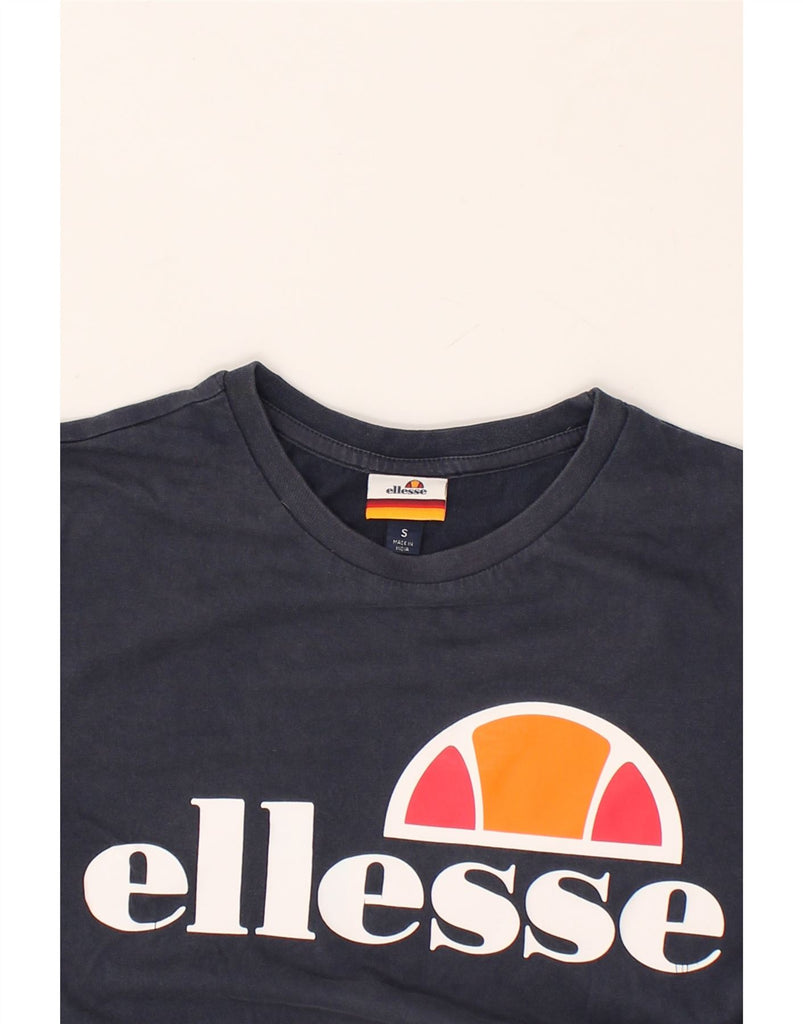 ELLESSE Mens Graphic T-Shirt Top Small Navy Blue Cotton | Vintage Ellesse | Thrift | Second-Hand Ellesse | Used Clothing | Messina Hembry 