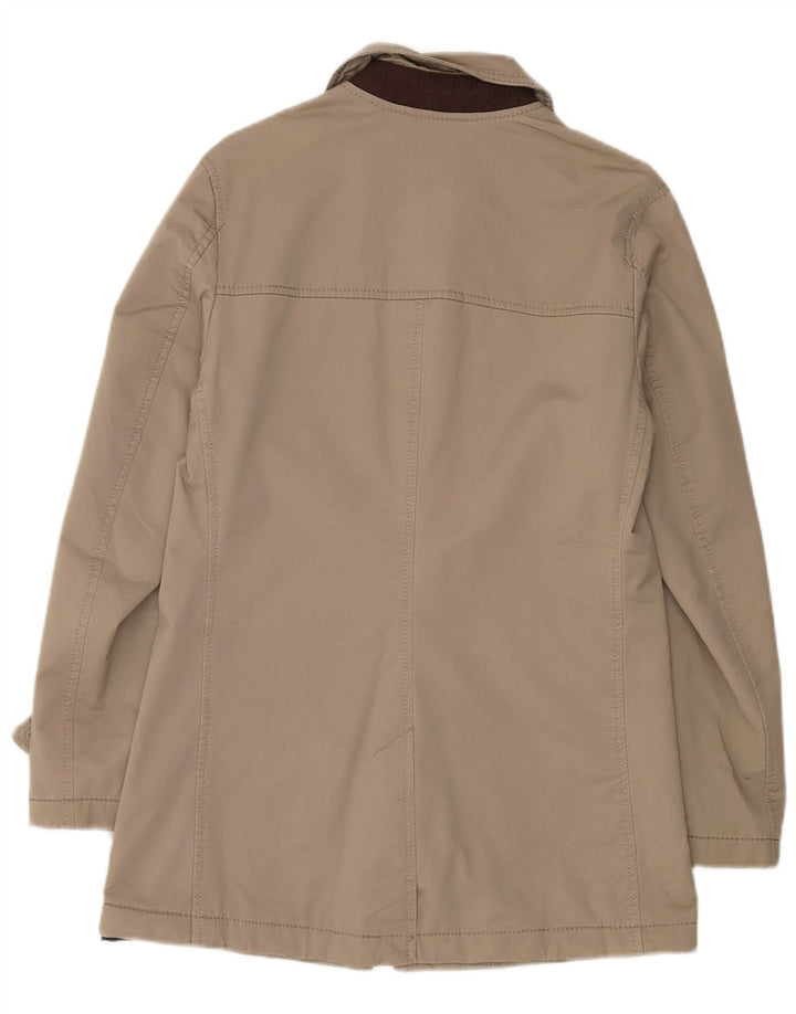 Zara Mens Overcoat UK 36 Small Beige Cotton