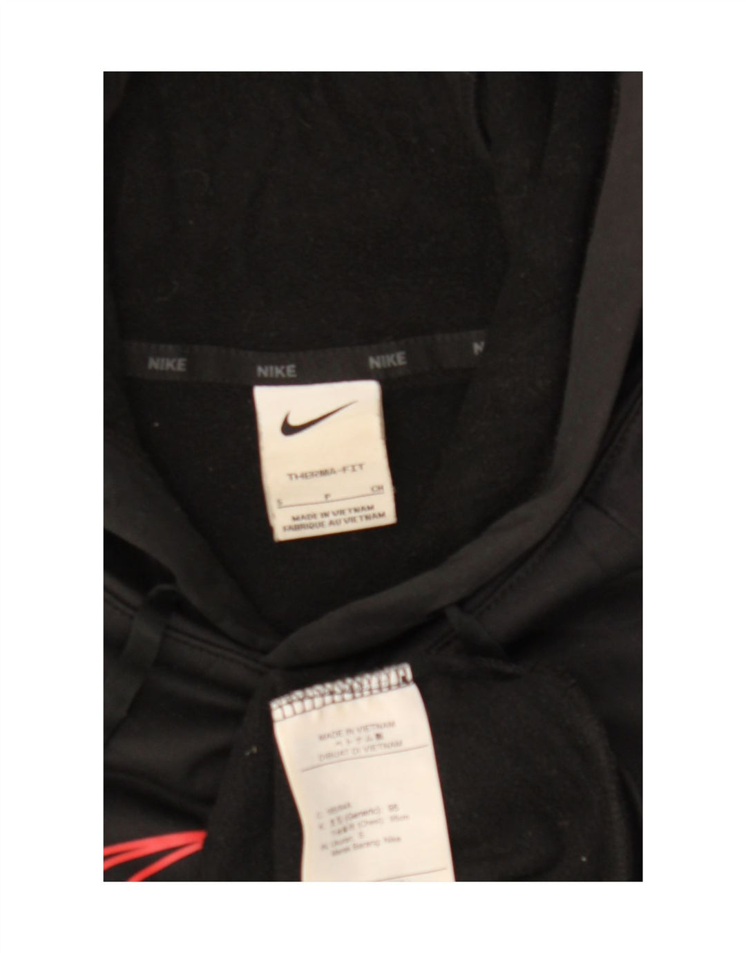 NIKE Mens Therma-Fit Graphic Hoodie Jumper Small Black Polyester Vintage Nike and Second-Hand Nike from Messina Hembry 