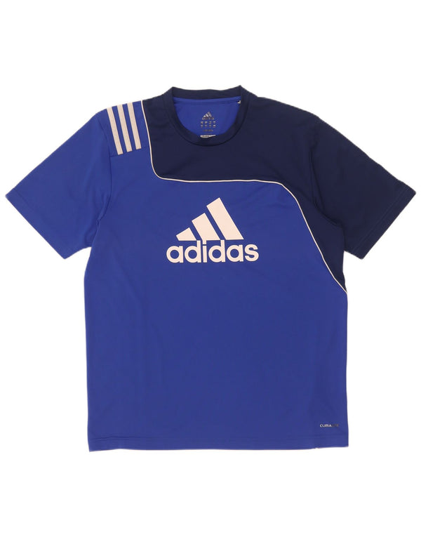 Adidas Mens Climalite Graphic T-Shirt Top UK 40/42 Medium Blue Colourblock