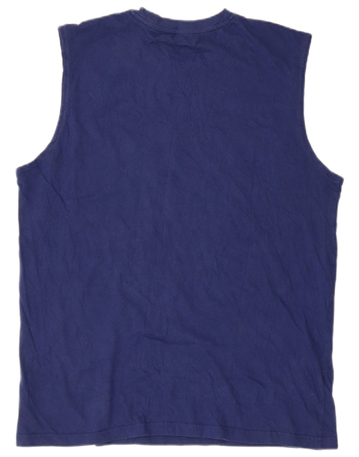 Champion Mens Graphic T-Shirt Top Large Navy Blue Cotton