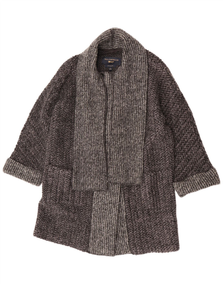 Paul Costelloe Womens Oversized Overcoat UK 16 Large Grey Colourblock Wool