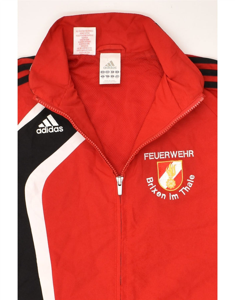 ADIDAS Boys Tracksuit Top Jacket 15-16 Years Red Colourblock Polyester | Vintage Adidas | Thrift | Second-Hand Adidas | Used Clothing | Messina Hembry 