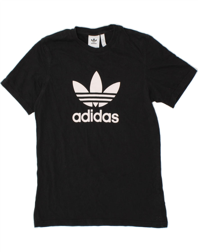 ADIDAS Mens Graphic T-Shirt Top Small Black Cotton Vintage Adidas and Second-Hand Adidas from Messina Hembry 