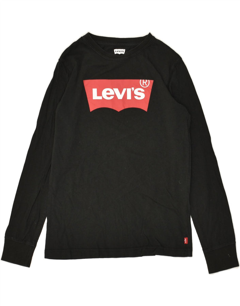 LEVI'S Boys Graphic Top Long Sleeve 13-14 Years Black Cotton | Vintage Levi's | Thrift | Second-Hand Levi's | Used Clothing | Messina Hembry 