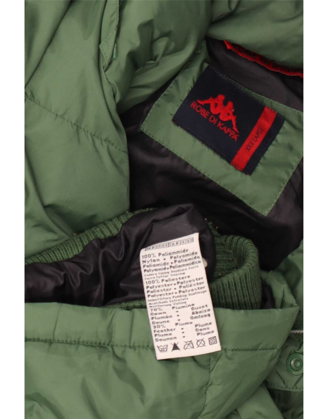 Kappa Mens Padded Jacket UK 46 3XL Green Polyamide
