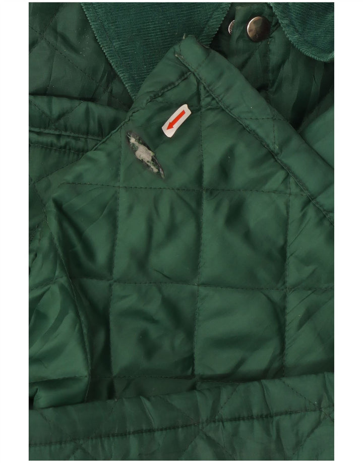 Vintage Mens Quilted Jacket UK 40 Large Green Nylon