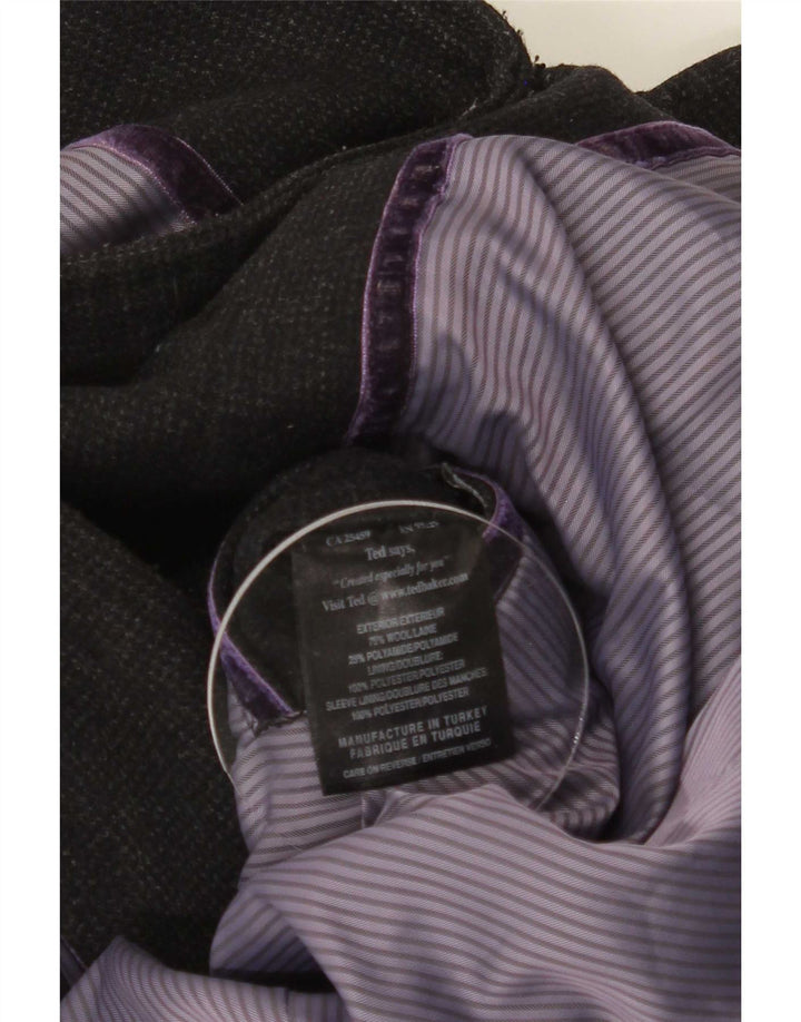 Ted Baker Mens Military Overcoat Size 4 Large Grey Wool