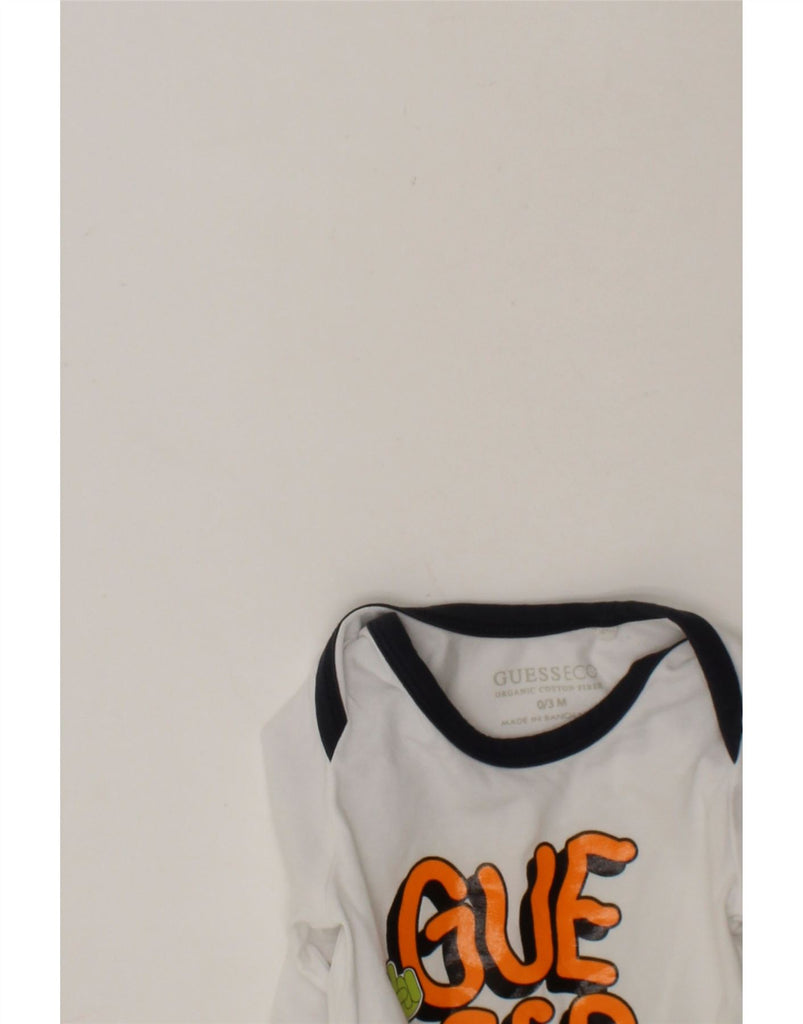GUESS Baby Girls Graphic Bodysuit 0-3 Months White Cotton Vintage Guess and Second-Hand Guess from Messina Hembry 