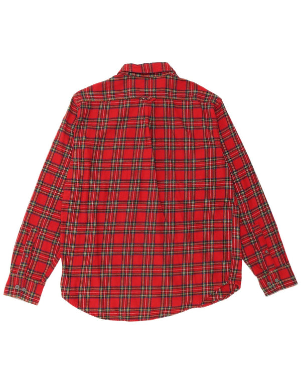 Eddie Bauer Mens Flannel Shirt Large Red Check Cotton