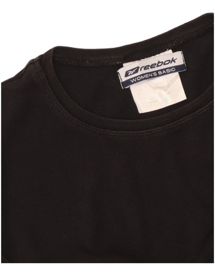 Reebok Womens T-Shirt Top UK 14 Large Black