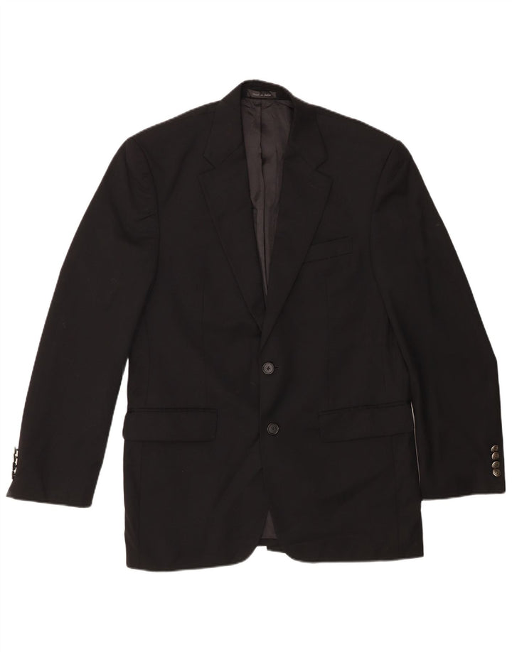 Chaps Mens 2 Button Blazer Jacket UK 38 Medium Black Wool