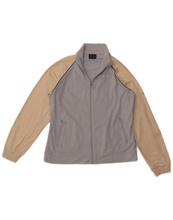 CHAMPION Womens Tracksuit Top Jacket UK 16 Large Blue Colourblock