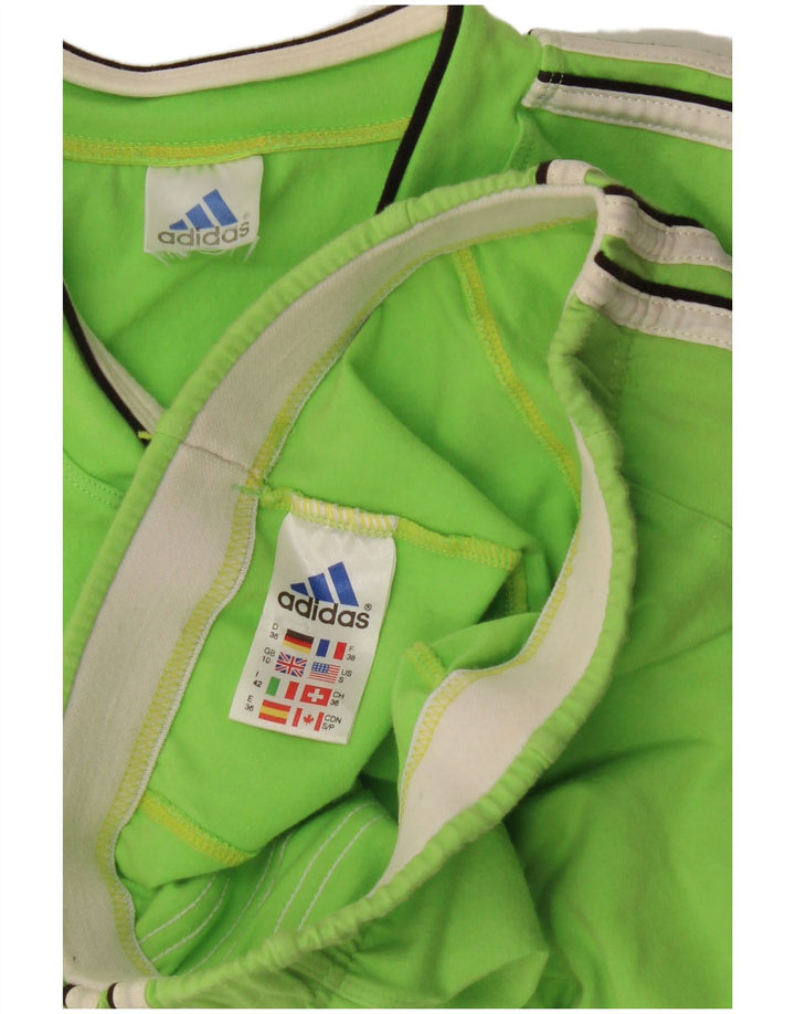 Adidas Womens 2 Piece Set UK 10 Small Green Cotton