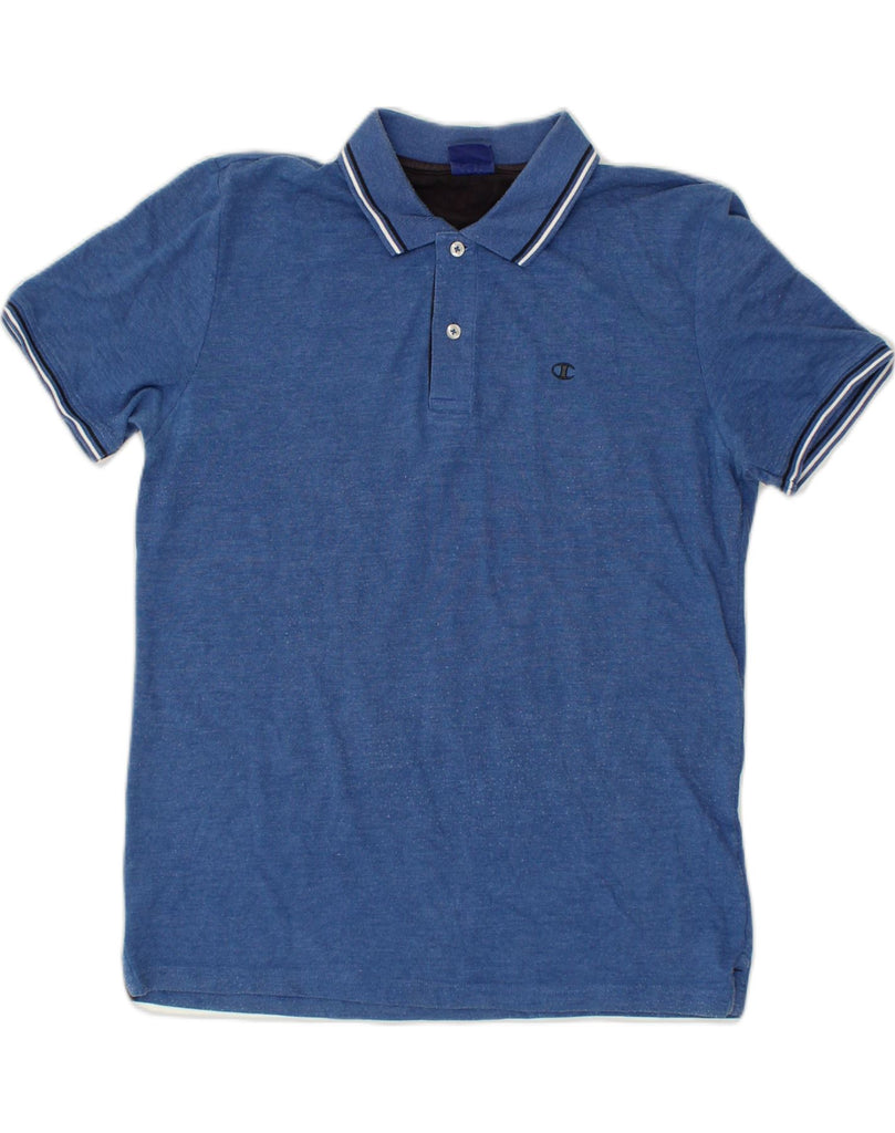 CHAMPION Mens Polo Shirt Medium Blue Cotton | Vintage Champion | Thrift | Second-Hand Champion | Used Clothing | Messina Hembry 