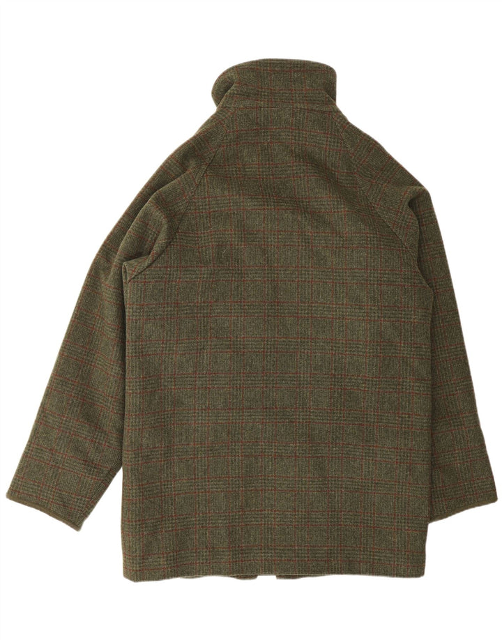 Barbour Mens Utility Jacket UK 38 Medium Khaki Plaid Wool