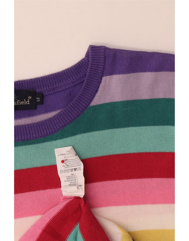 Brooksfield Mens Crew Neck Jumper Sweater IT 52 Large Multicoloured Striped