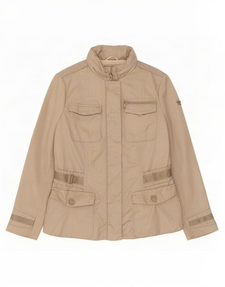 Dek'Her Womens Hooded Utility Jacket UK 18 XL Beige Polyamide