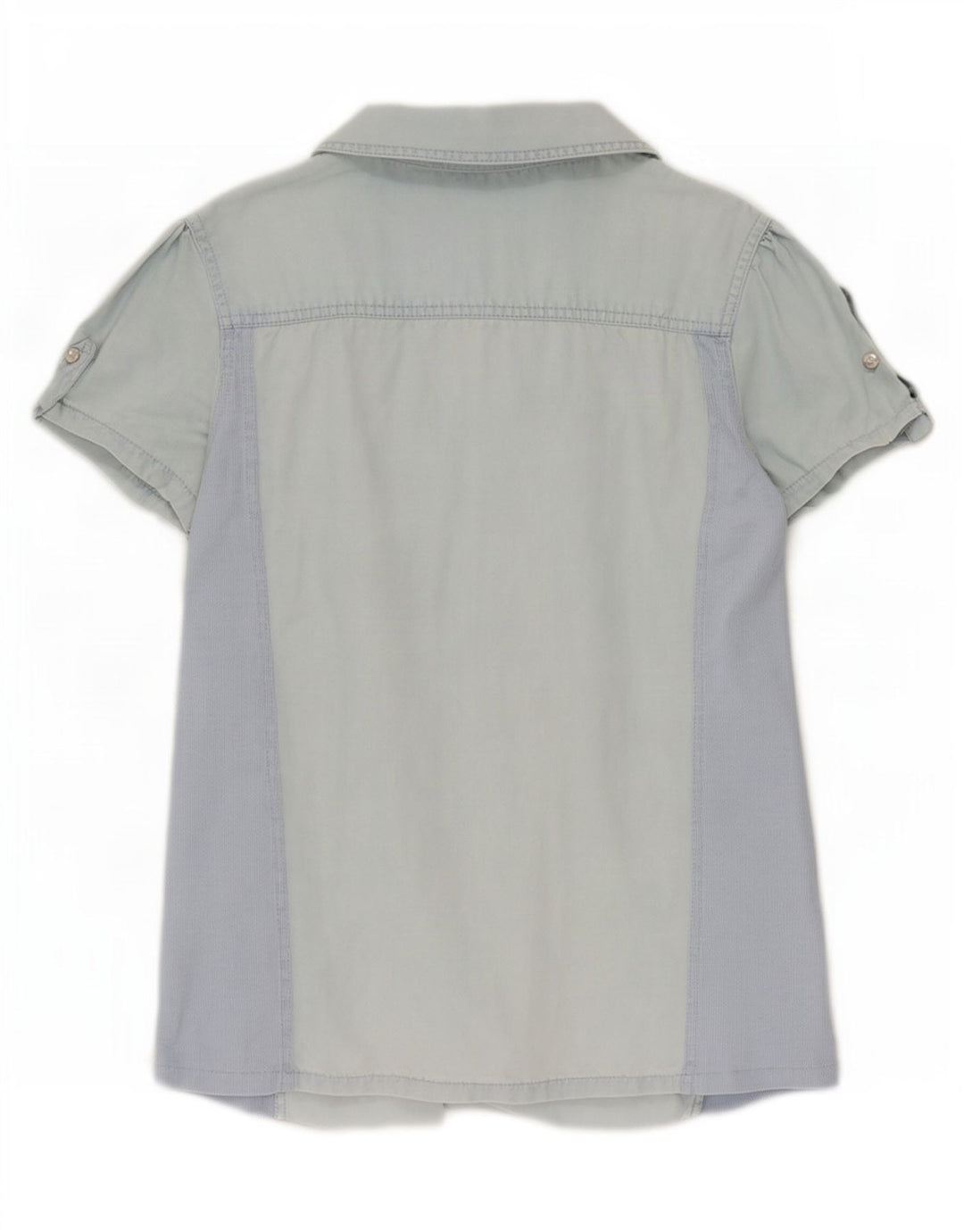 Guess Womens Short Sleeve Denim Shirt UK 12 Medium Blue Tencel