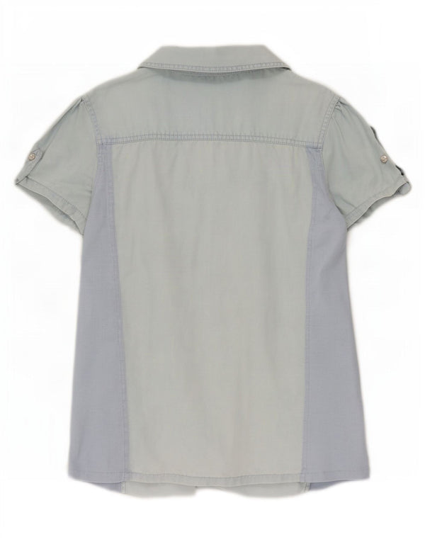 Guess Womens Short Sleeve Denim Shirt UK 12 Medium Blue Tencel