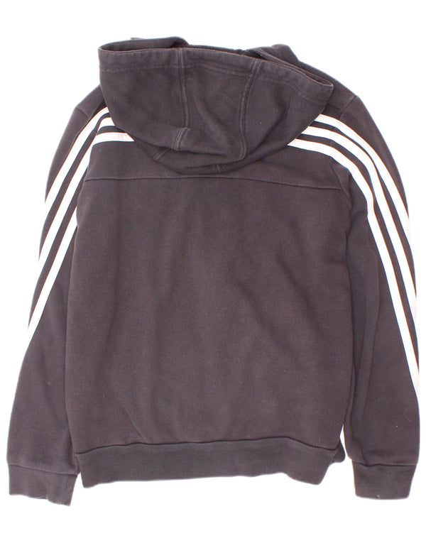 Adidas Boys Zip Hoodie Sweater 9-10 Years Grey Animal Print Cotton