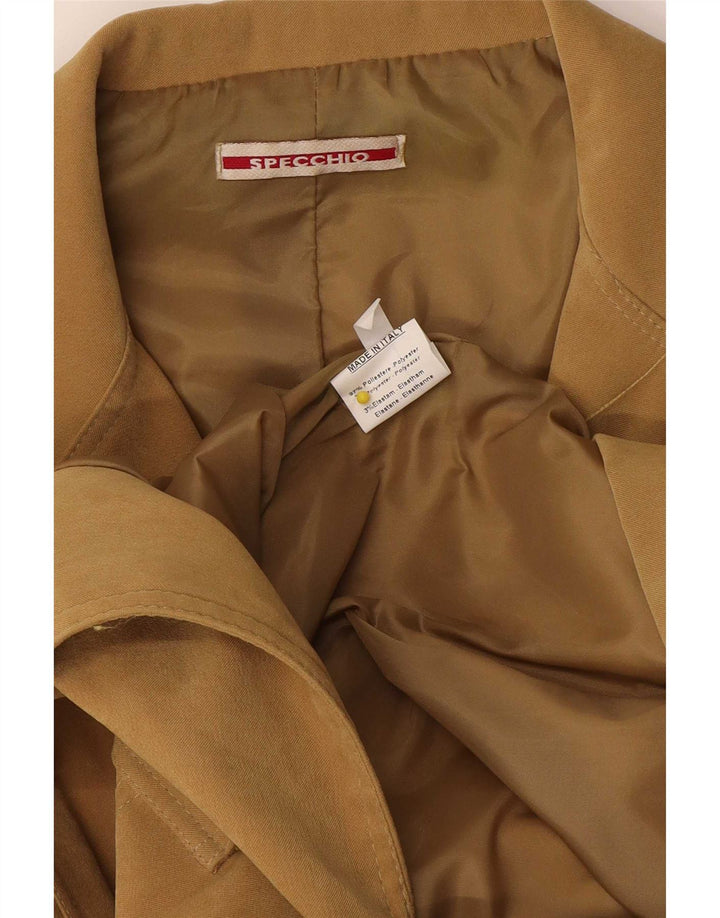 Specchio Womens 4 Button Blazer Jacket UK 14 Large Beige Polyester