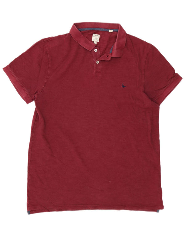 Jack Wills Mens Polo Shirt XL Burgundy Flecked Cotton