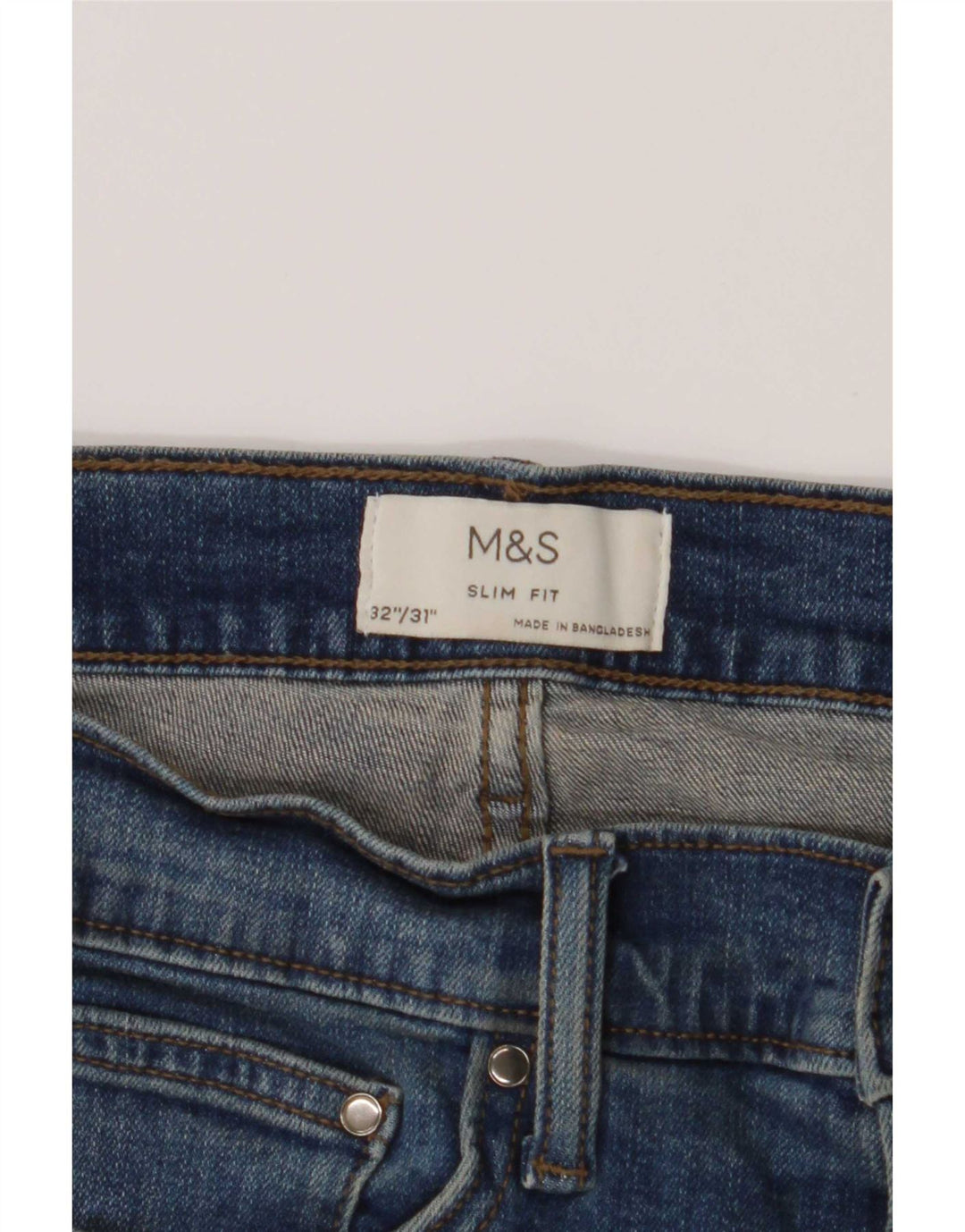 Marks & Spencer Mens Slim Jeans W32 L31 Blue Cotton
