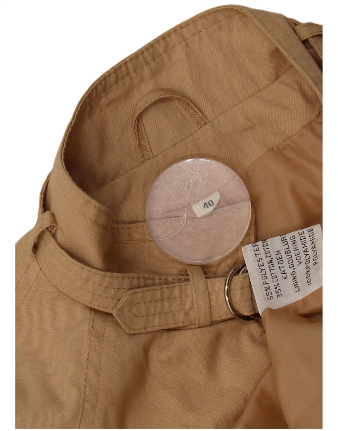 VINTAGE Womens Bomber Jacket EU 40 Medium Beige Polyester