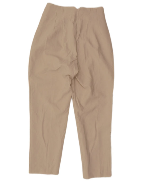 Zara Womens High Waist Suit Trousers Small W26 L25 Beige