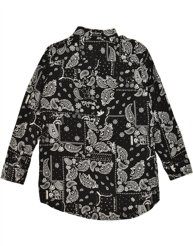 VINTAGE Womens Shirt UK 20 2XL Black Paisley Cotton | Vintage Vintage | Thrift | Second-Hand Vintage | Used Clothing | Messina Hembry 