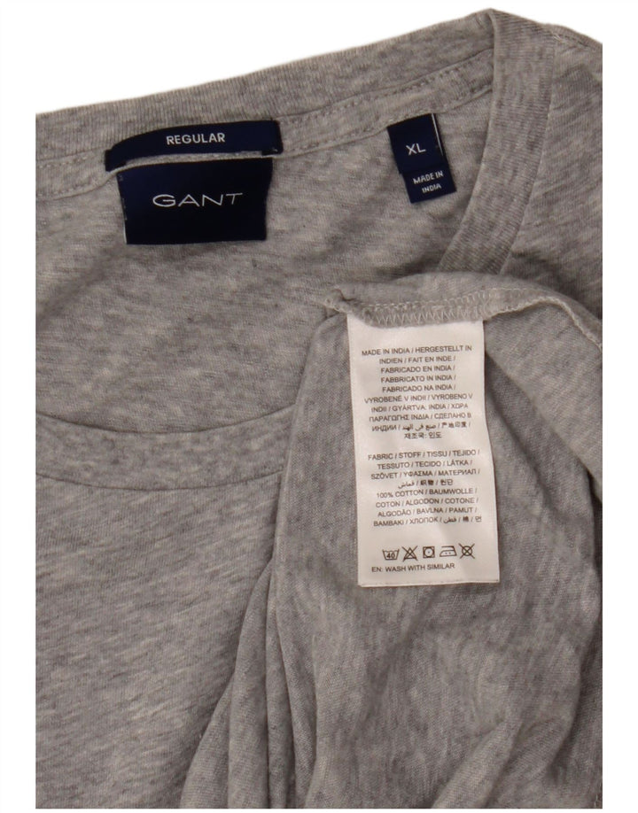 GANT Mens Regular Fit T-Shirt Top XL Grey Cotton