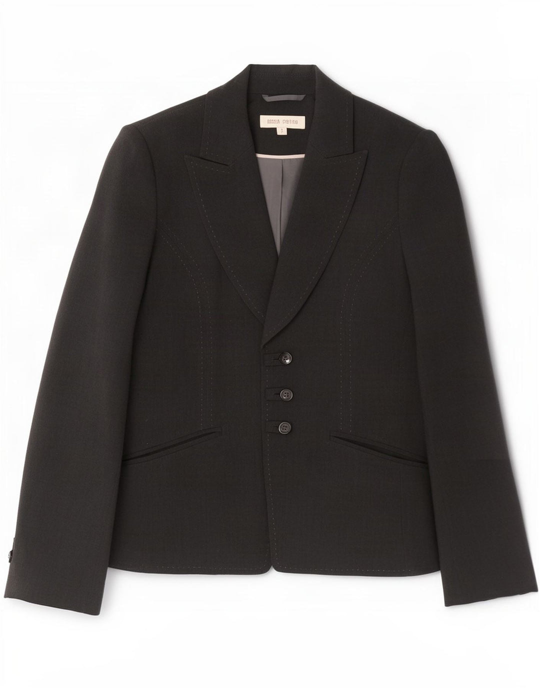 Marks & Spencer Womens Petite 3 Button Blazer Jacket UK 8 Small Grey