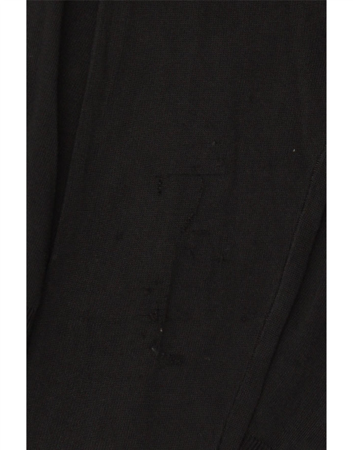 Zara Womens Basic Crop Cardigan Top UK 14 Large Black Viscose