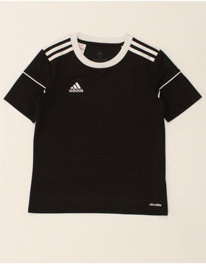 未使用 00s adidas vtg ボタンダウン シャツ CLIMALITE ADIDAS Boys Climalite T-Shirt Top 9-10 Years Small Black